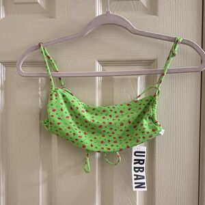 Green floral urban outfitters bathing suit top